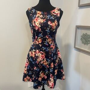 Never Worn! Monteau Navy Floral Mini Dress